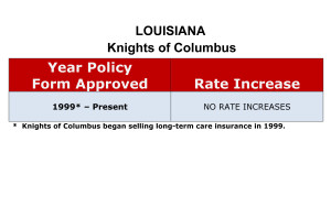 Knights of Columbus Long Term Care Insurance Rate Increases Louisiana image